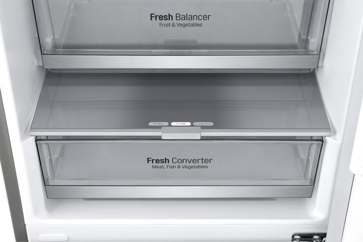 Produktbild LG GBB72NSVCN Kombinierter Kühlschrank, Klasse C, 384L, Weinregal, kein Frost, Edelstahl (419 l)