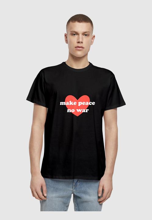Produktbild Merchcode Peace - Red Heart Black Basic T-Shirt - 112229 (XXL)