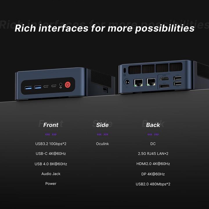 Produktbild Bosgame Mini Gaming PC mit AMD Ryzen 7 Prozessor (1000 GB, AMD Ryzen 7 7840HS)