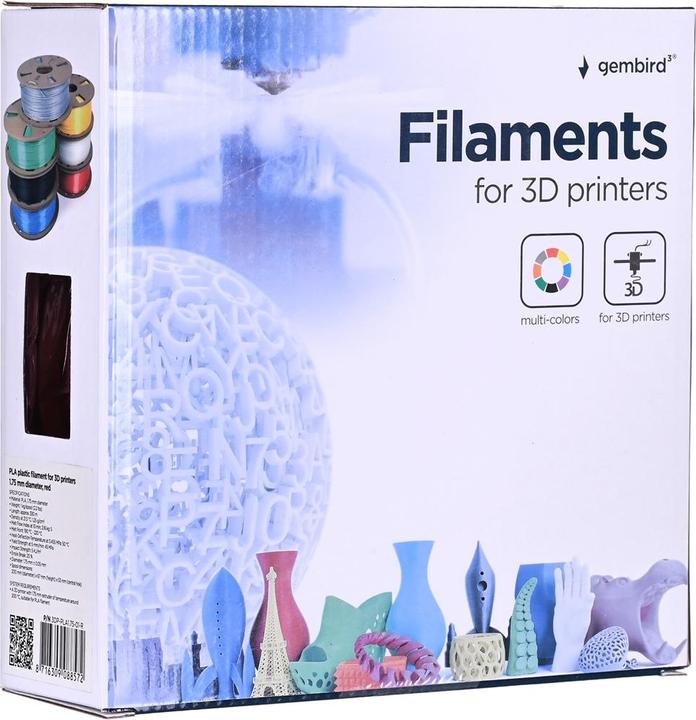 Produktbild Gembird Filamentcassette PLA schmale Spule (PLA, 1.75 mm, 1000 g, Rot)