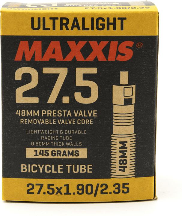 Actual product image Maxxis Ultralight tube 27.5 x 1.75/2.4 AV valve 48 mm (Schrader (AV), 27.5", 48 mm)