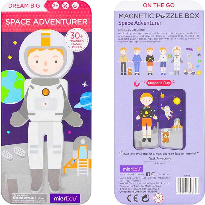 Actual product image mierEdu Magnetic game Box Dress Up - Astronaut to dress up I Promotes motor skills and imagination I Ideal (31 pieces)