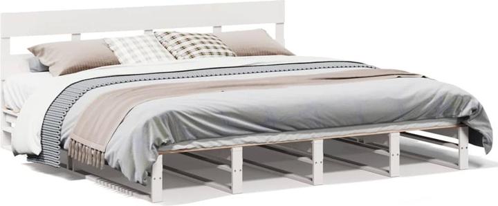 Immagine prodotto VidaXL Letto in legno massiccio Letto in legno Letto pallet testata letto bianco 200x200cm pino (200 x 200 cm)