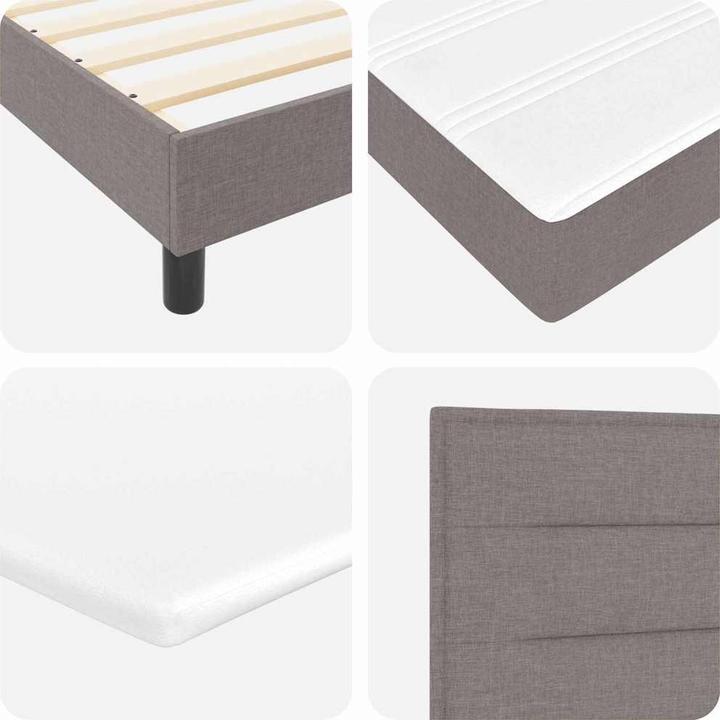 Produktbild VidaXL Boxspringbett Mit Matratze Stoff Taupe (80 x 200 cm)