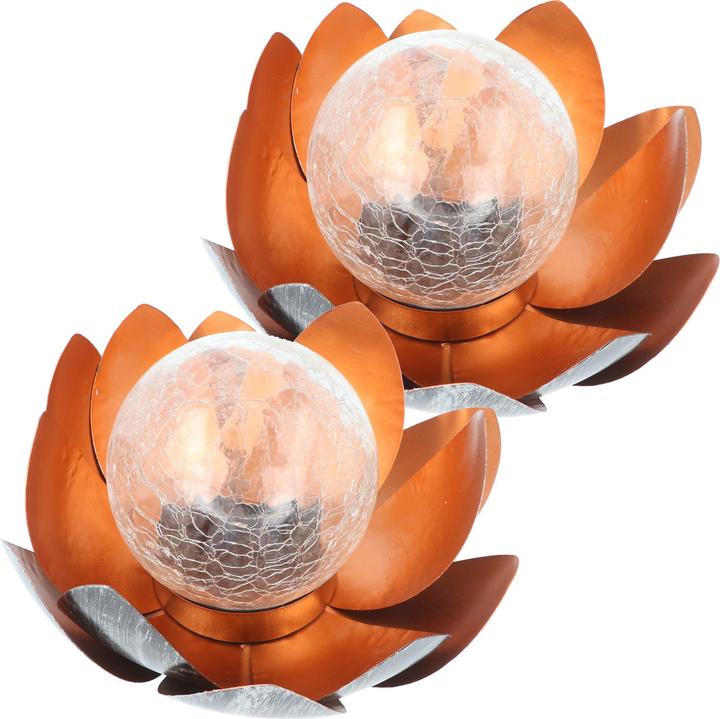 Produktbild EZ Solar Bezauberndes Solar Lotusblüten Duett, Lotusblume Solar LED Gartenlicht Deko (IP44)
