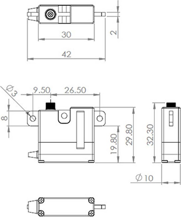 Actual product image Mks hv6130 digital flat servo for 2s lipo operation