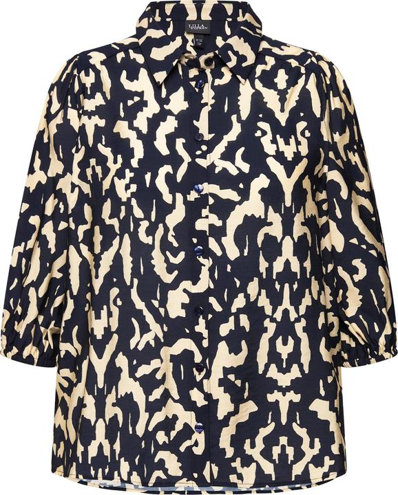 Immagine prodotto Ulla Popken Blusa dal taglio oversize e più lunga sul retro con collo da camicia e maniche a 3/4 (58)