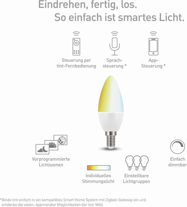 Produktbild Müller Licht E4 LED Warm bis Kalt Kerzenform (E14, 470 lm, 1 x)