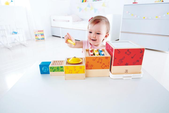 Actual product image Hape Music Stacking Cube (German)