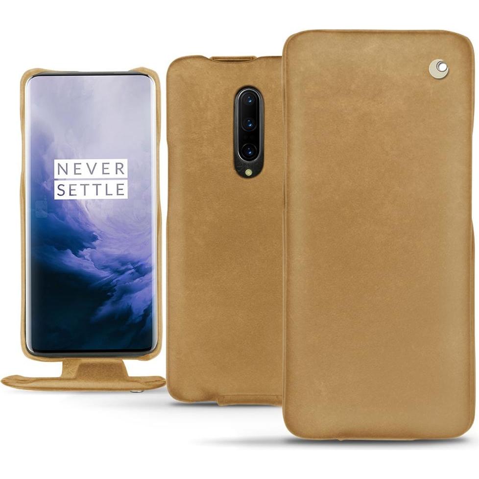 Noreve Lederschutzhülle vertikal (OnePlus 7 Pro), Smartphone Hülle, Braun