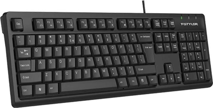 A4Tech FKS12, multimediální kancelářská tichá klávesnice, CZ/US, USB, černá (US, Cable)