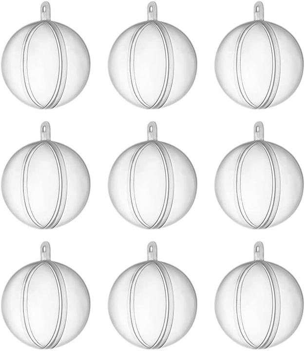 Produktbild I Am Creative Acryl Christbaumkugeln 10er Set Ø7cm DIY Weihnachtskugel Transparent (10 -teilig)