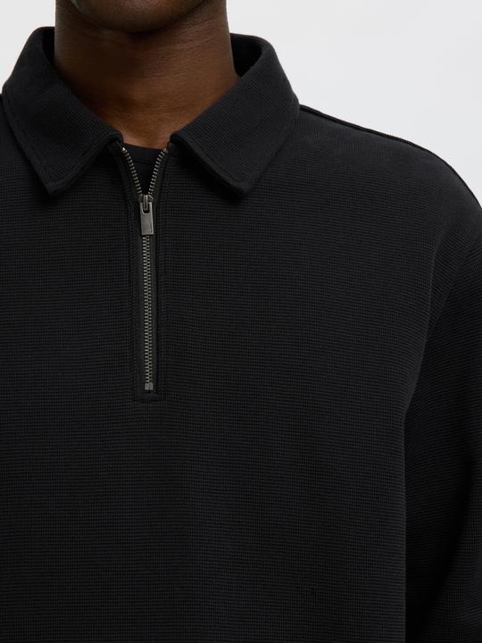 Produktbild Selected Geripptes Half-Zip Langarm-Poloshirt (S)