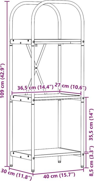 Actual product image vidaXL Bücherregal (30 x 40 x 109 cm)