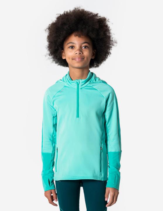 Image du produit Kiprun T-Shirt manches longues chaud avec zip fille, WARM+ vert turquoise (134)