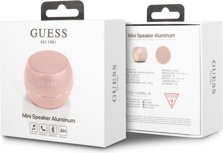 Actual product image Guess głośnik Bluetooth GUWSALGEP Speaker mini różowy/pink (4 h, Rechargeable battery operated)