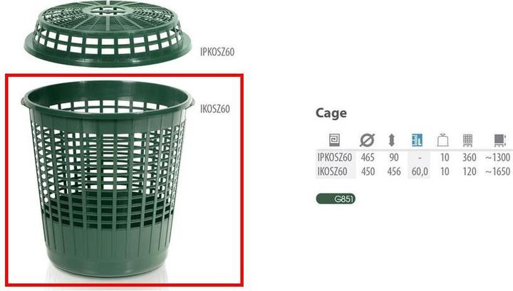 Immagine prodotto Prosperplast Cesto da giardino verde 60L (IKOSZ60-G851) (60 l)