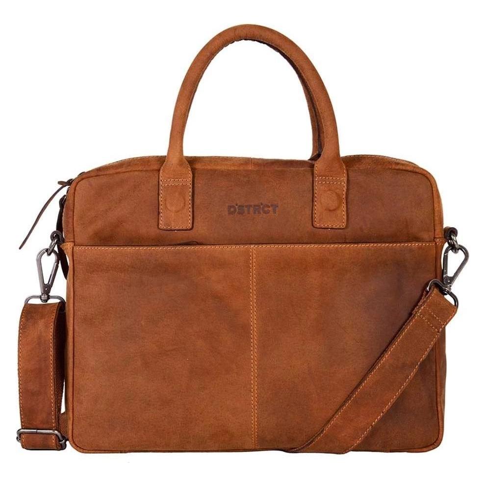 Dstrct Wall Street Leder -Laptop -Tasche - 15, 4 Zoll - Cognac (15.40"), Laptoptas, Bruin