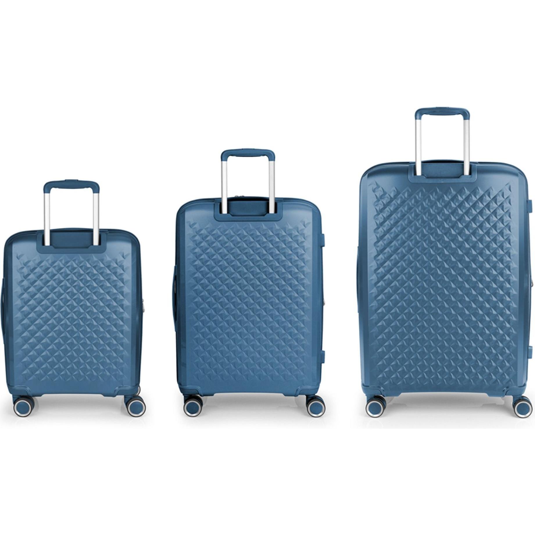 Thumbnail - Gabol, Koffer, Queens 4 Rollen Kofferset 3-teilig mit Dehnfalte, Blau, (223 l, XL (ab 115l))