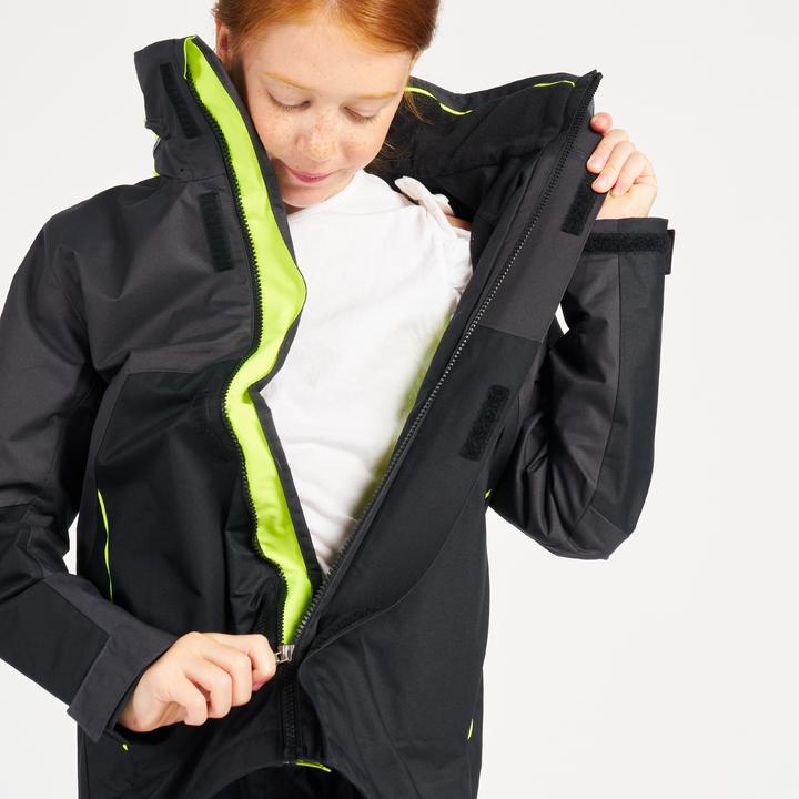 Produktbild Tribord Regenjacke Segeljacke Kinder wasserdicht winddicht - Sailing 300 dunkelgrau (140)