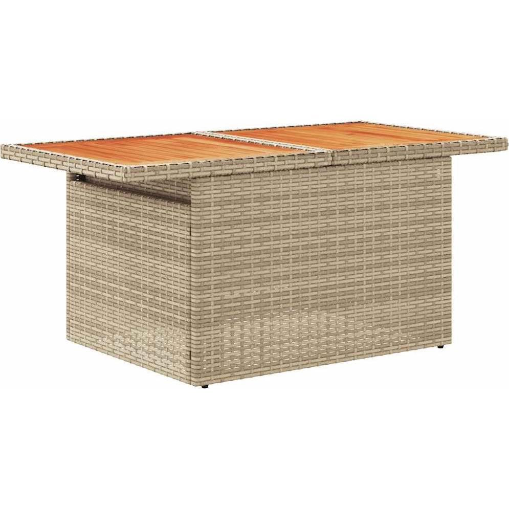 Thumbnail - VidaXL, Gartenlounge, 7-tlg. Garten-Sofagarnitur mit Kissen Beige Poly Rattan Akazie