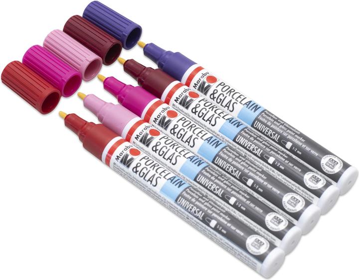 Produktbild Marabu Porzellan- und Glasmalstift (Rot, Violett, Rosa, Lila, Purpur, 5 x)