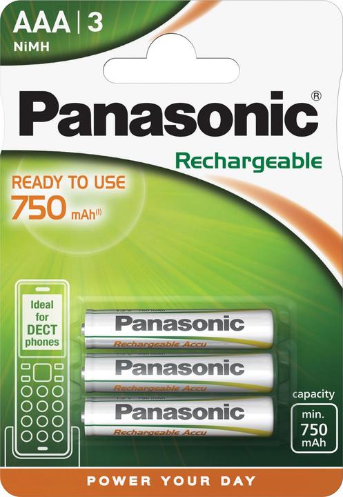 Productafbeelding Panasonic Oplaadbare DECT (3 Pcs., AAA, 750 mAh)