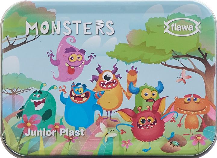 Actual product image Flawa Junior Plast Strips Monsters Tin Box (20 x)