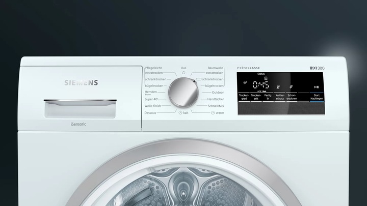 Produktbild Siemens WT45HV90 Wäschetrockner (Kondensation, Wärmepumpe, freistehend, A++, 8 kg, iQ300) (8 kg, Rechts)