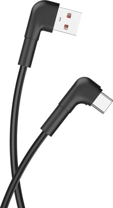 Produktbild Maxlife MXUC-09 Winkelkabel USB - USB-C 1,0 m 3A schwarz (1 m, 15 W)