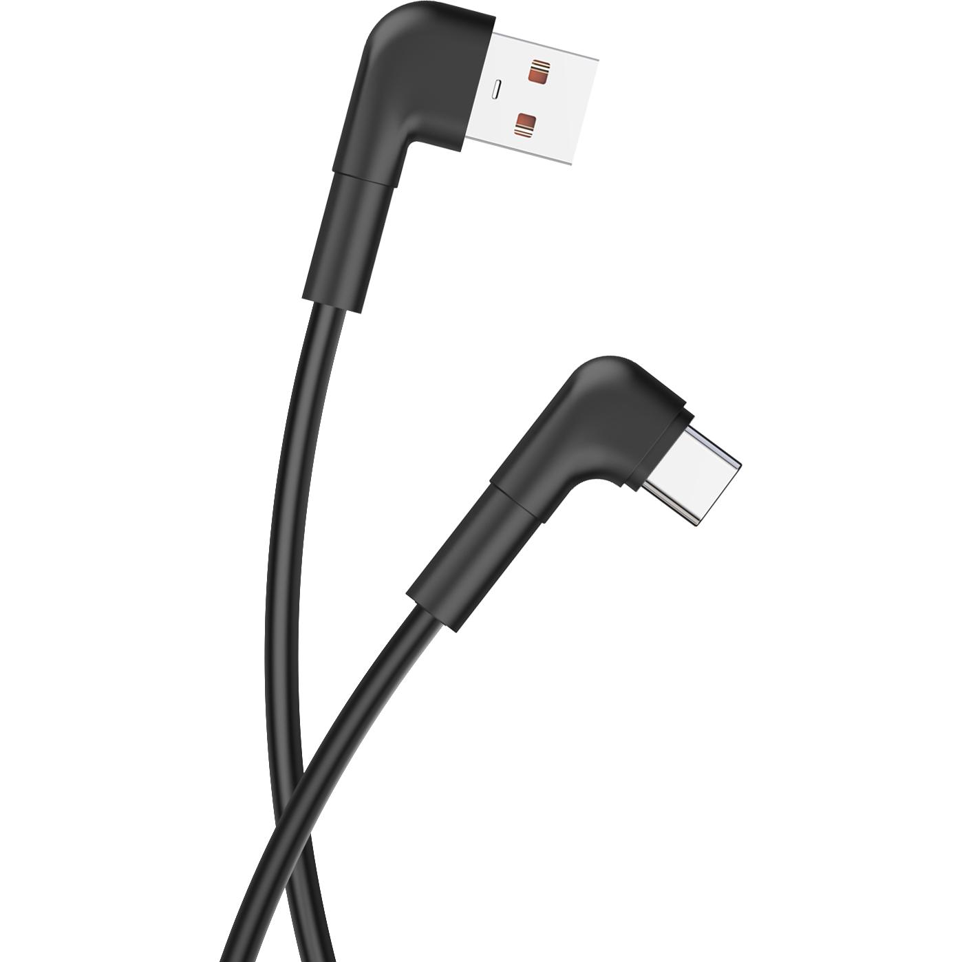 Thumbnail - Maxlife MXUC-09 Winkelkabel USB - USB-C 1,0 m 3A schwarz (1 m), USB Kabel