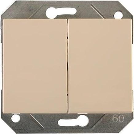 Vila, Lichtschalter + Storenschalter, SWITCH VILMA XP 1+1 IP44 WO/F IVORY
