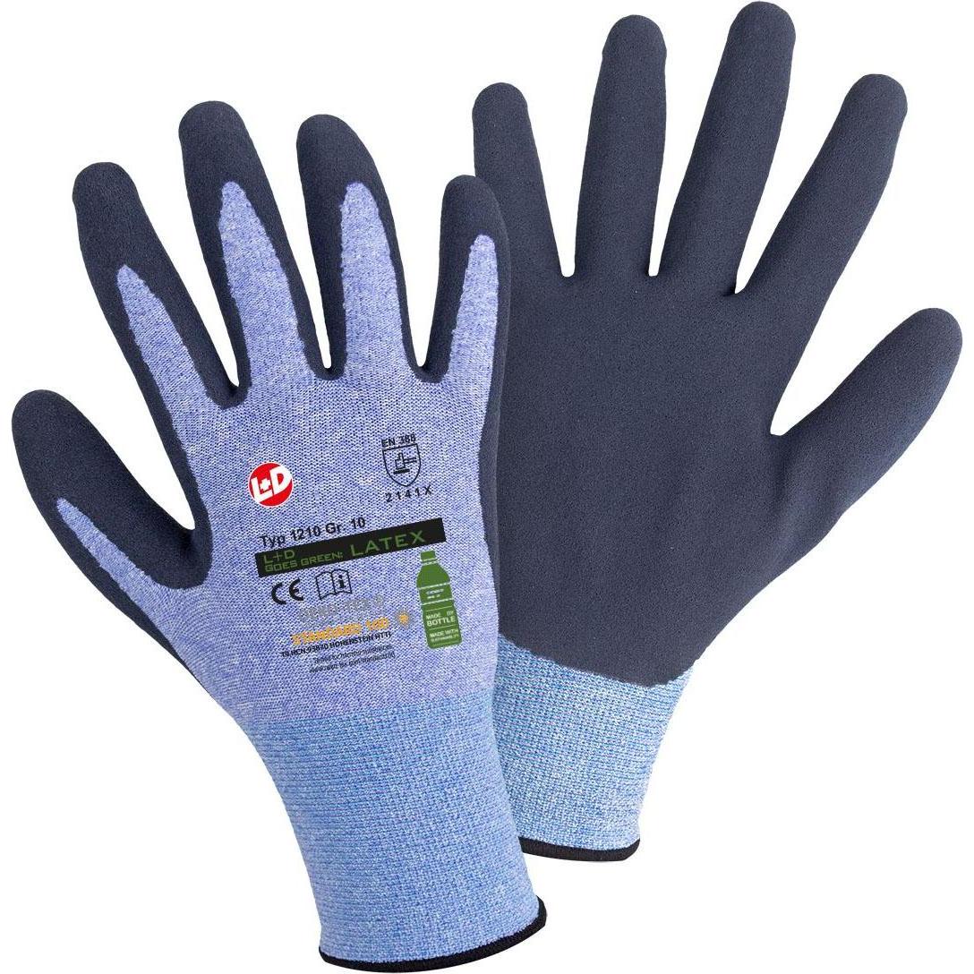 L+D, Schutzhandschuhe, Feinstrickhandschuh Goes Green Gr.10 bla Grösse 10 blau/dunkelblau (10)
