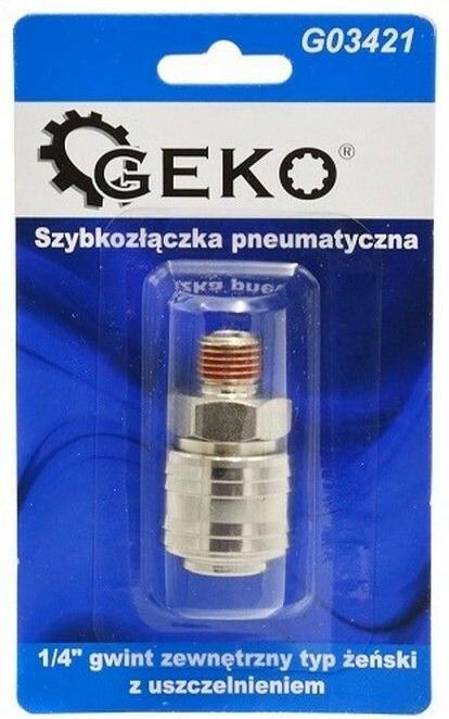 Actual product image GEKO Pneumatic quick coupling external thread with seal 1/4 IT (Hitch)
