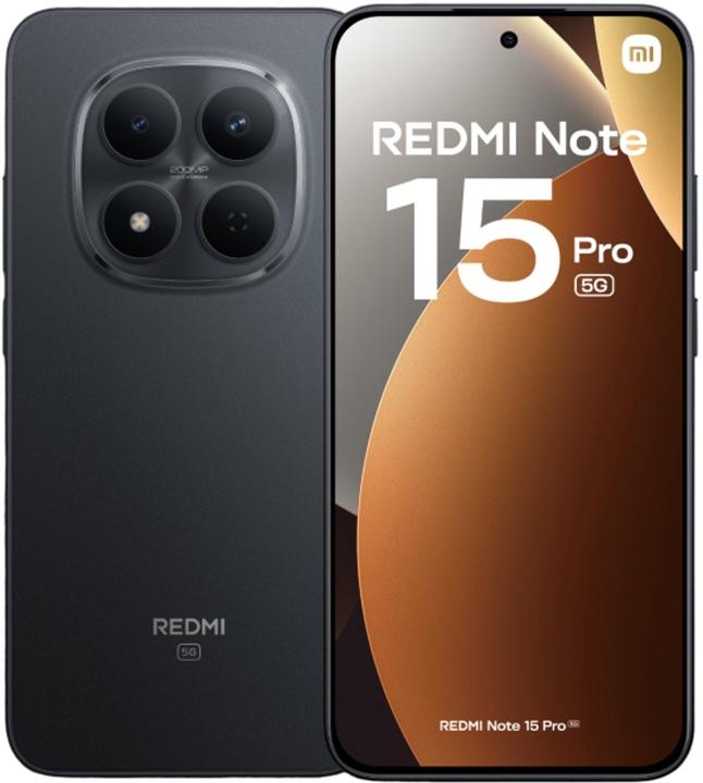 Actual product image Xiaomi Redmi Note 15 Pro 5G (512 GB, Black, 6.83", Dual SIM, 5G)