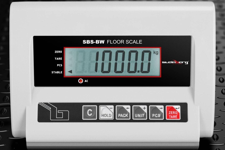 Produktbild Steinberg Plattformwaage LCD Anzeige Waage Bodenwaage Industriewaage 1000 kg Akku 10 h