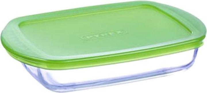 Produktbild Pyrex Dajar Glasbehälter mit Deckel Cook & Store rechteckig, Glas, Transparent/Grün, 23 x 15 x 6,5 c (1.10 l)