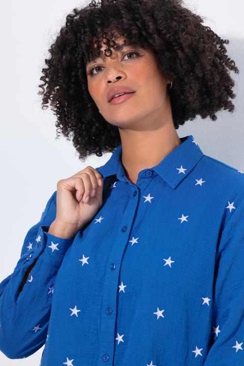 Image du produit Angel of Style Chemisier oversize en mousseline, avec étoiles brodées (54)