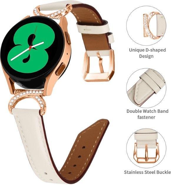Produktbild MU Classic SH Series Twill Echtleder Ersatz Armband (20 mm, Echtleder, Galaxy Watch3 (41mm), Galaxy Watch6, 20mm Anstossbreite, Gear S2 Classic)