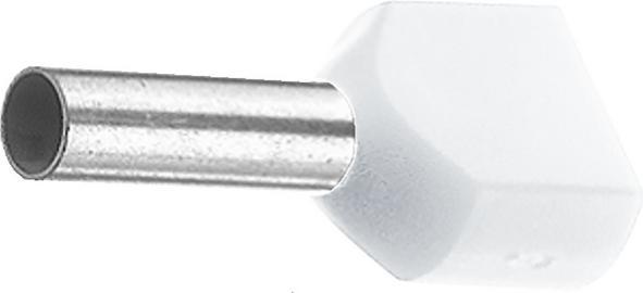 Produktbild Weidmüller H0.75/14 ZH W SV, Pin terminal, Straight, Metallic, White, 0.75 mm², 1.4 cm, 1.1 cm