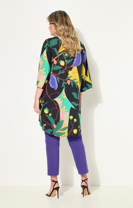 Actual product image Miamoda A-line tunic with leaf print and loose 3/4 sleeves (46)