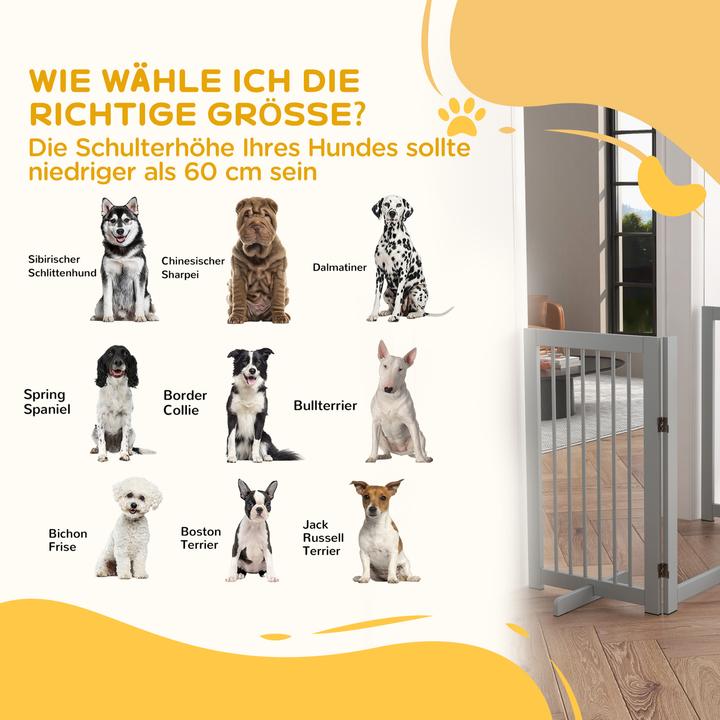 Produktbild PawHut Schutzgitter Kiefernholz Hellgrau