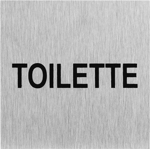 ProPlus Plaque de porte en aluminium Toilettes " 60x60mm