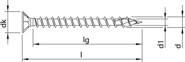 Actual product image Heco TOPIX-plus installation screw countersunk head with milling pockets TX full thread 4.5x50 mm blue (200 Screws per piece)
