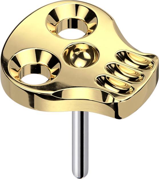 Produktbild Star Piercing Threadless hohler Totenkopf vergoldet (ohne Messing, Titan)