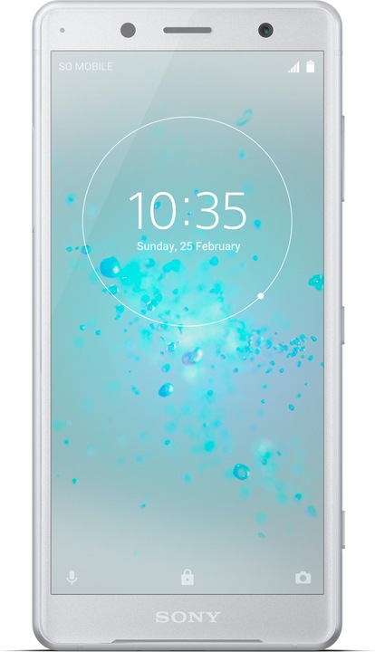 Actual product image Sony Xperia XZ2 Compact EU (64 GB, White Silver, 5", Hybrid Dual SIM, 19 Mpx, 4G)