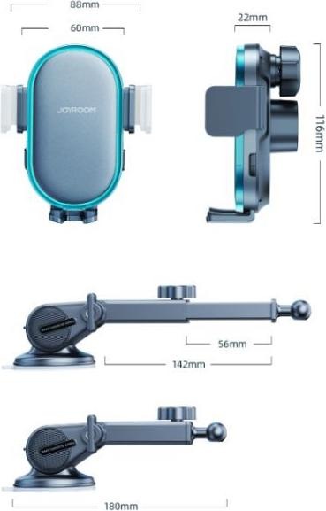 Immagine prodotto Joyroom Supporto per caricabatterie da auto wireless a doppia bobina da 15W