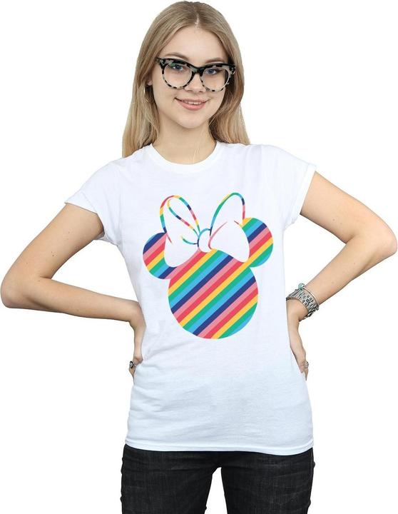 Actual product image Disney Womens/Ladies Minnie Mouse Rainbow Face Cotton T-Shirt (L)