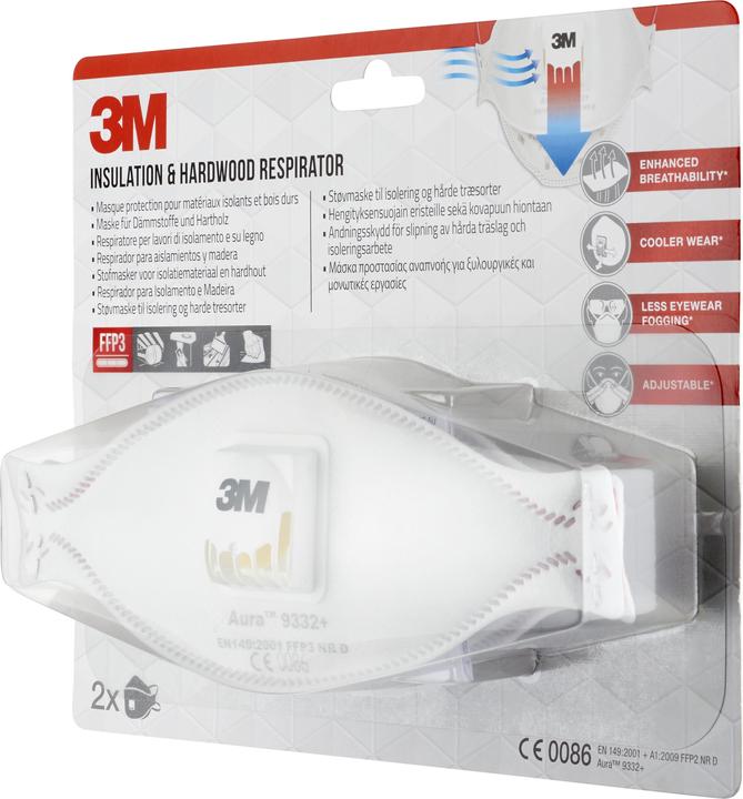 Image du produit 3M Masque de protection respiratoire Aura 9332+C2 (FFP3, 2 x)