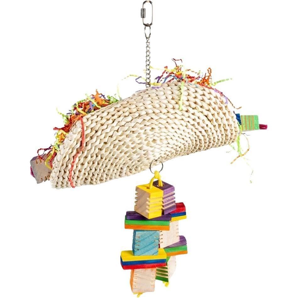 Meilleurs prix pour Jouet pour oiseaux taco de maïs avec des blocs en bois Duvoplus Groovy